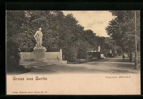 AK Berlin-Tiergarten, Siegesallee, Albrecht der II.