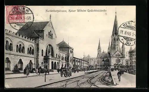 AK Berlin-Charlottenburg, Hardenbergstr. und Kaiser Wilhelm-Gedächtniskirche