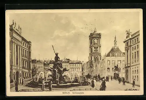 AK Berlin, Blick auf den Schlossplatz