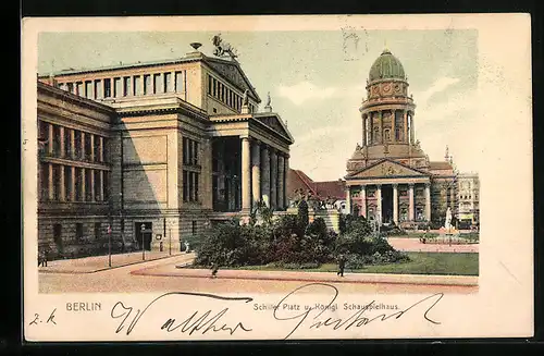 AK Berlin, Gendarmenmarkt, Schillerplatz u. Kgl. Schauspielhaus