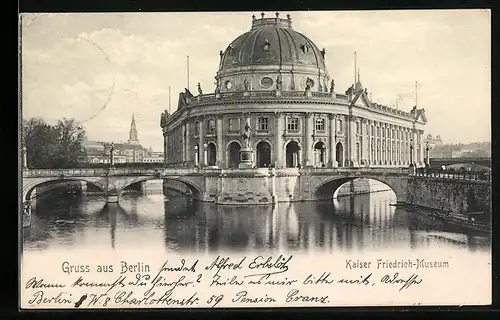 AK Berlin, Flusspartie am Kaiser Friedrich-Museum