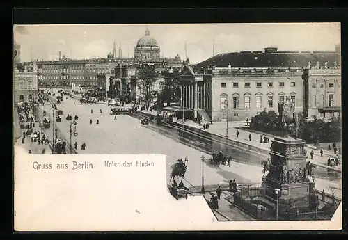 AK Berlin, Unter den Linden aus der Vogelschau
