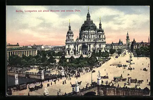 AK Berlin, Lustgarten mit altem Museum und neuem Dom