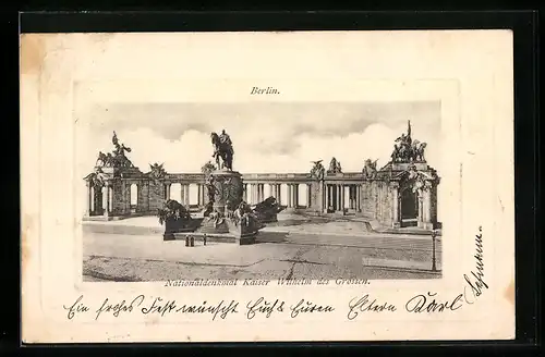 AK Berlin, Nationaldenkmal Kaiser Wilhem des Grossen