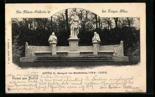 AK Berlin-Tiergarten, Die Ahnen-Gallerie in der Sieges-Allee, Otto II. Markgraf von Brandenburg