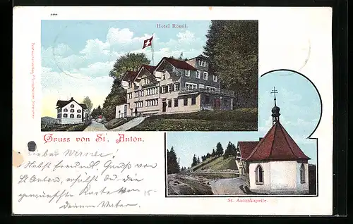 AK St. Anton, Hotel Rössli, St. Antonkapelle