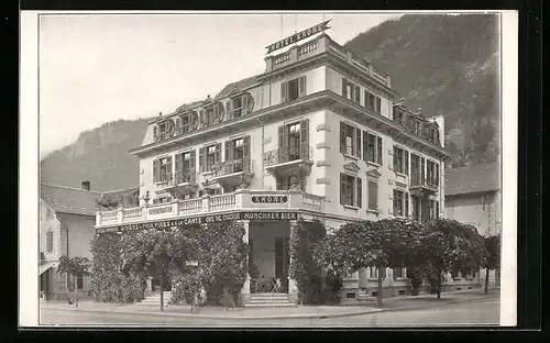 AK Meiringen, Hotel Krone, Bahnhofstrasse