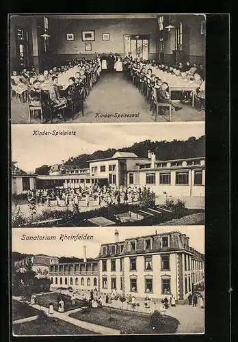 AK Rheinfelden, Sanatorium, Kinder-Spielplatz und Kinder-Speisesaal