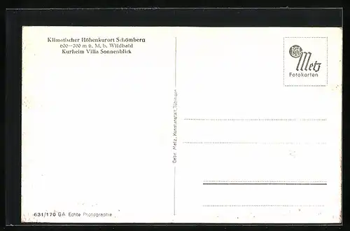 AK Schömberg, Kurheim Pension Sonnenblick