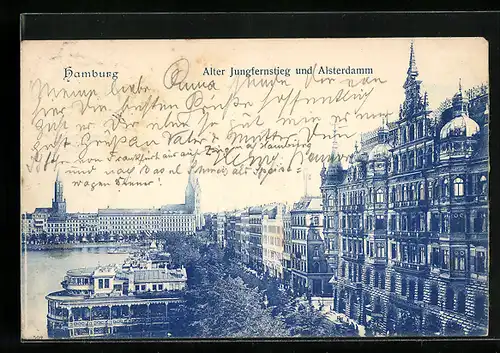 AK Hamburg, Alter Jungfernstieg und Alsterdamm