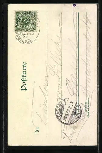 Lithographie München, Teilansicht mit Frauenkirche