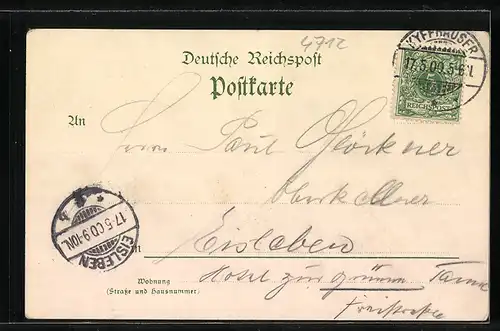 Lithographie Kyffhäuser, Partie am Denkmal