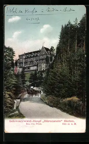 AK Bärenstein /Baden, Schwarzwaldhotel Bärenstein, Bes. Chr. Wenk