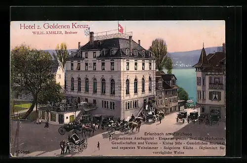 AK Erlenbach am Zürichsee, Hotel z. Goldenen Kreuz