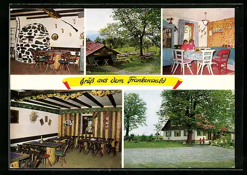 AK Rosslach /Frankenwald, Gasthaus zum Häusla, Redwitzer Höhe 15, Innenansichten