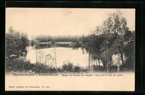 AK Oranienbaum, Vue sur le lac au parc