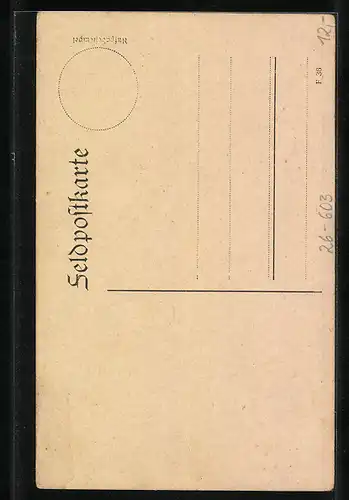 Künstler-AK Handgemalt: Französischer Granatsplitter 1915