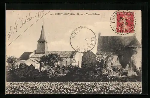 AK Pouzy-Mesangy, Eglise et Vieux Chateau