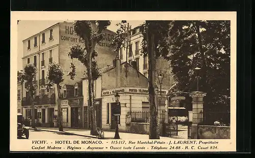 AK Vichy, Hotel de Monaco, Rue Marcehal-Petain