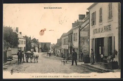 AK La Roche-Bransat, Route de Saint-Pourcain, Hotel de la Poste