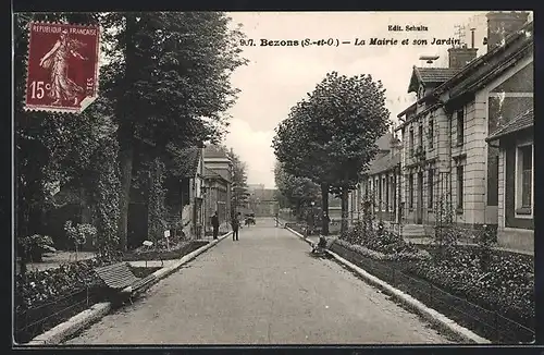 AK Bezons, La Mairie et son Jardin