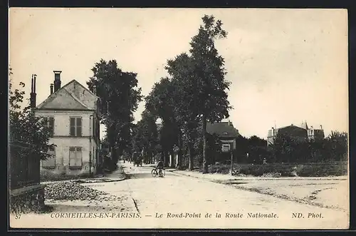 AK Cormeilles-en-Parisis, Le Rond-Point de la Route Nationale