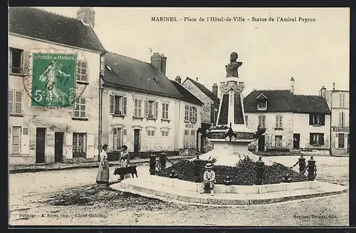 AK Marines, Place de l`Hôtel-de-Ville, Statue de l`Amiral Peyron