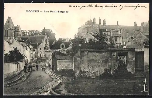 AK Ecouen, Rue Paul-Saignac, Strassenpartie