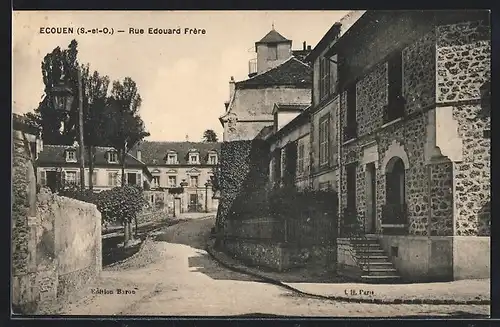 AK Ecouen, Rue Edouard Frère, Strassenpartie