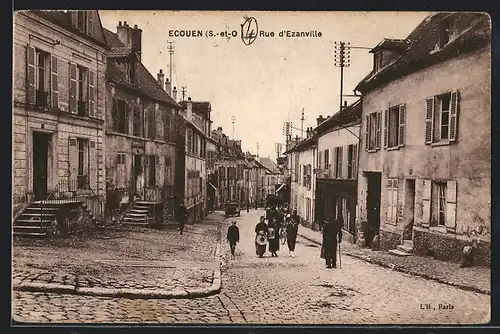 AK Ecouen, Rue d`Ezanville, Strassenpartie