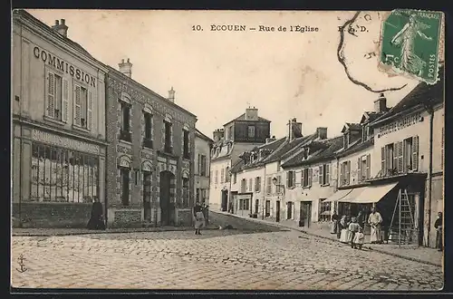 AK Ecouen, Rue de l`Église, Strassenpartie