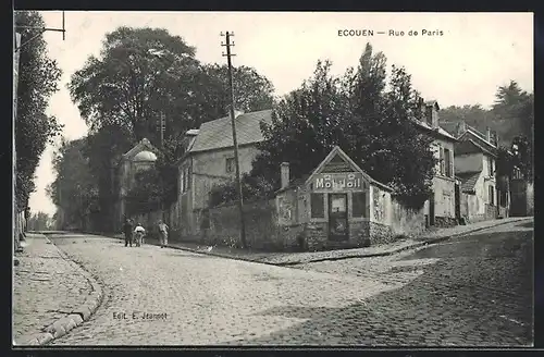 AK Ecouen, Rue de Paris, Strassenpartie