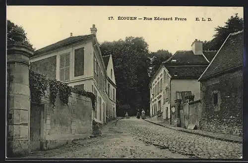 AK Écouen, Rue Edouard Frère, Strassenpartie
