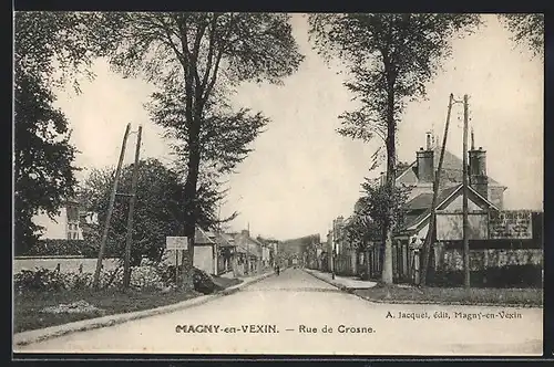 AK Magny-en-Vexin, Rue de Crosne, Strassenpartie