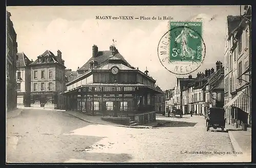 AK Magny-en-Vexin, Place de la Halle