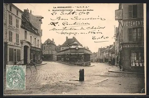 AK Magny-en-Vexin, Place des Halles