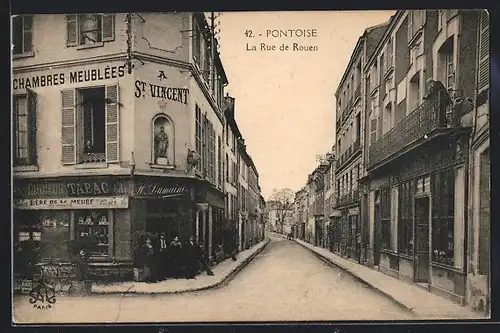 AK Pontoise, La Rue de Rouen