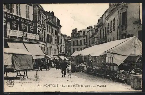 AK Pontoise, Rue de l`Hotel-de-Ville, Le Marché