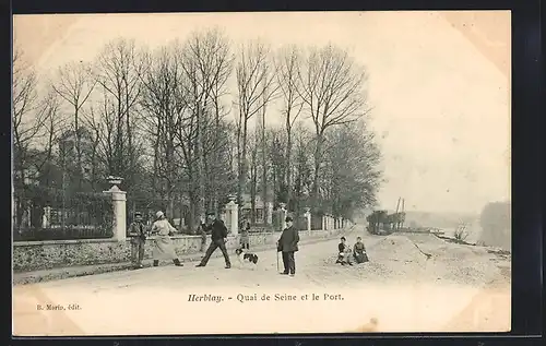 AK Herblay, Quai de Seine et le Port