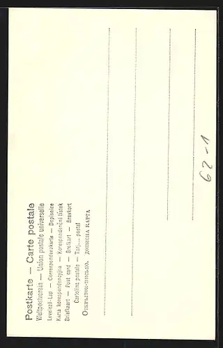 AK Liebespaar mit einem Engel im Park