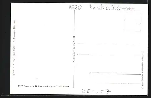 Künstler-AK Edward Harrison Compton: Reichenhall, Ortsansicht gegen Hohenstaufen