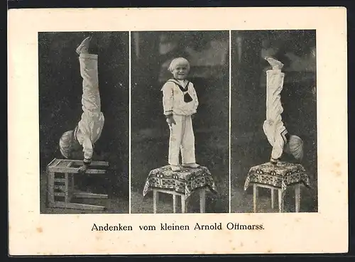 AK Arnold Ottmarss im Matrosenanzug beim Handstand