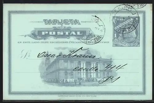 AK Santiago, Deutscher Gesang-Verein Frohsinn, Tanzkränzchen am Pfingstsonntag, Ganzsache