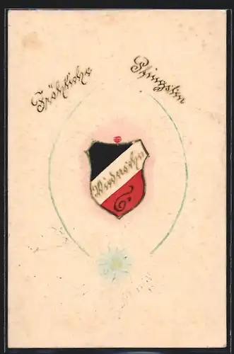 Künstler-AK Handgemalt: Wappen in deutschen Reichsfarben
