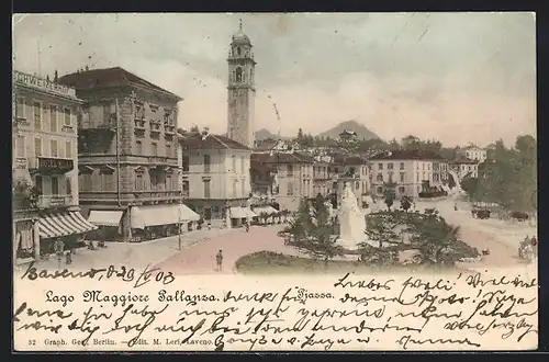 AK Pallanza, Piazza um 1900