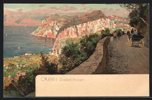 Lithographie Capri, Strada di Anacapri