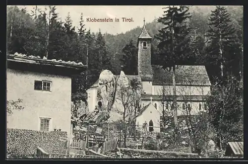 AK Klobenstein /Tirol, Ortspartie mit Kirche