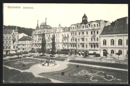 AK Marienbad, Partie am Schillerplatz