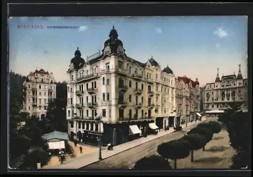 AK Marienbad, Partie in der Kaiserstrasse