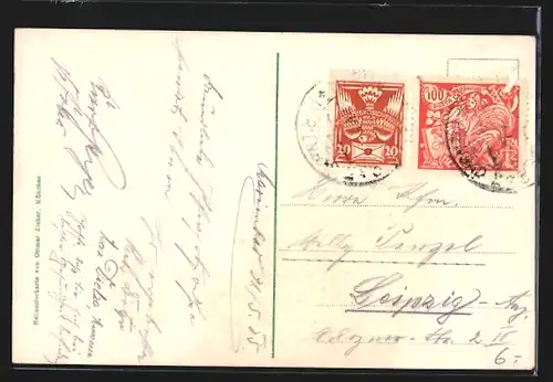 AK Marienbad, Partie in der Kaiserstrasse